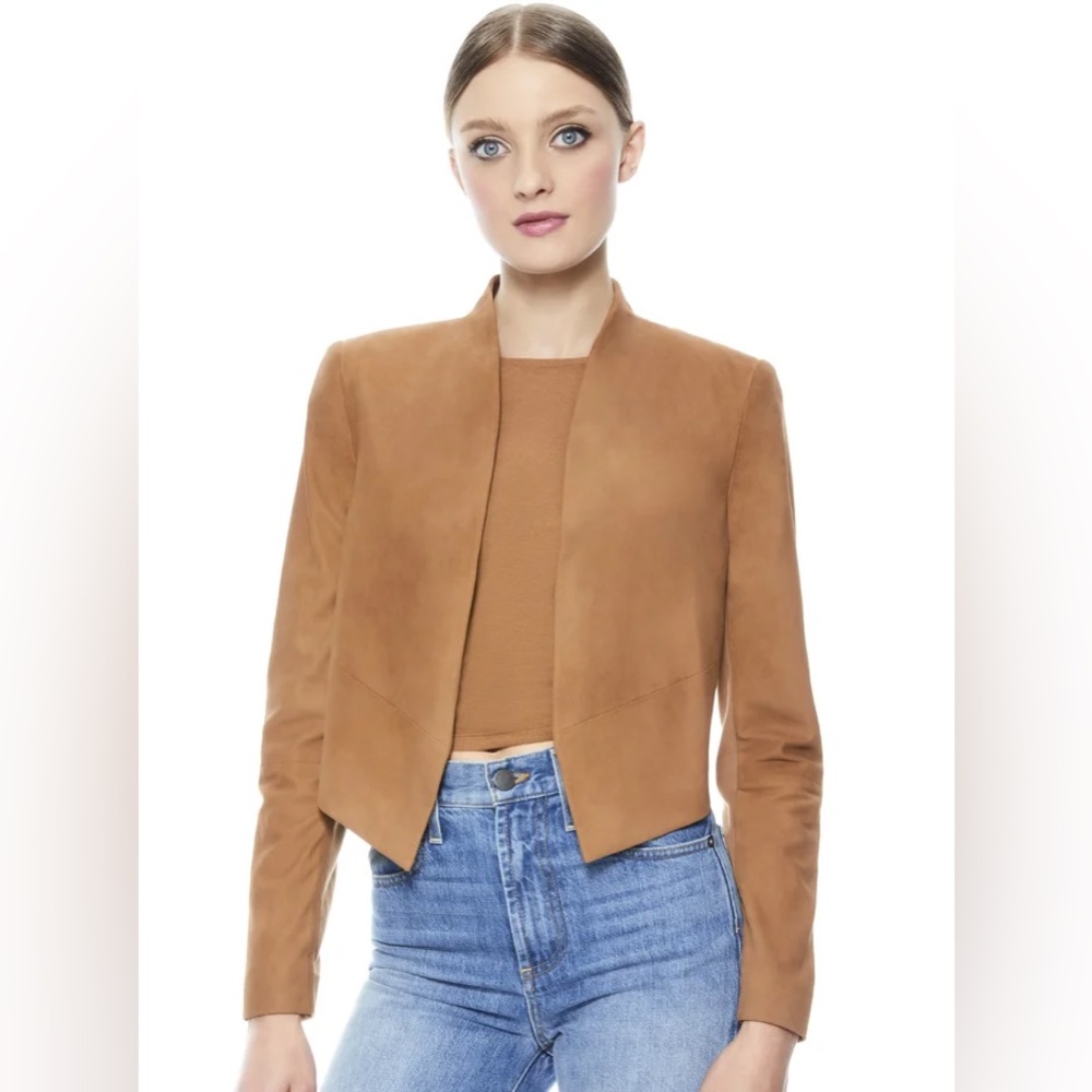 Alice + Olivia -  Harvey Suede Jacket in Camel